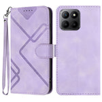 Custodia per cellulare in pelle con motivo a linea, For Honor X50 / X9b, For Honor 70 Lite, For Honor Magic5 Lite 5G, For Honor 70 Pro / 70 Pro+