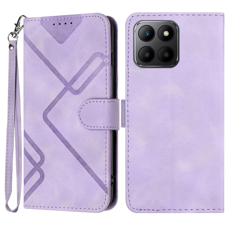 Custodia per cellulare in pelle con motivo a linea, For Honor X50 / X9b, For Honor 70 Lite, For Honor Magic5 Lite 5G, For Honor 70 Pro / 70 Pro+