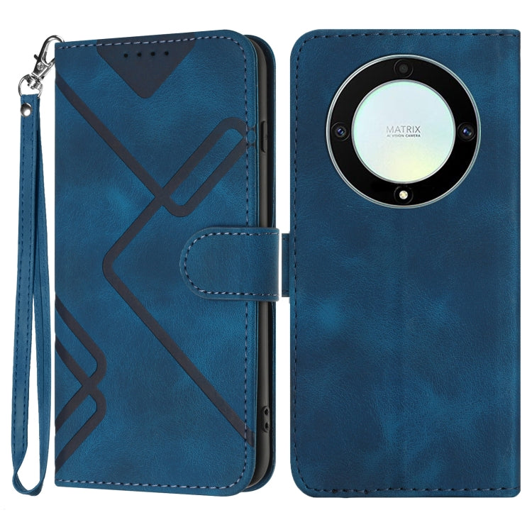 Custodia per cellulare in pelle con motivo a linea, For Honor X50 / X9b, For Honor 70 Lite, For Honor Magic5 Lite 5G, For Honor 70 Pro / 70 Pro+