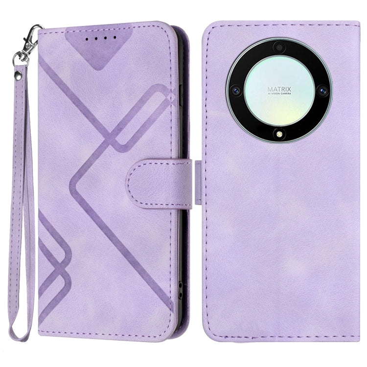 Custodia per cellulare in pelle con motivo a linea, For Honor X50 / X9b, For Honor 70 Lite, For Honor Magic5 Lite 5G, For Honor 70 Pro / 70 Pro+