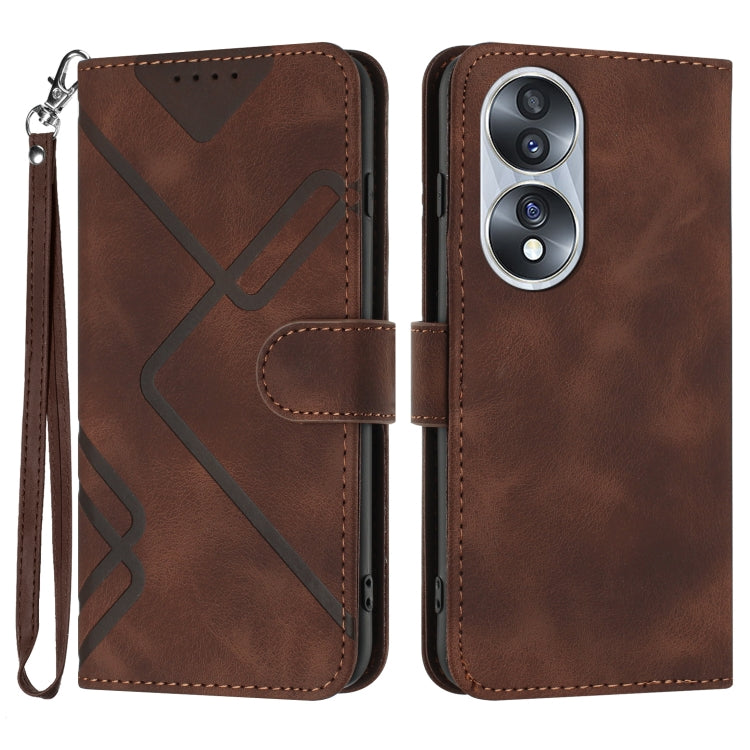 Custodia per cellulare in pelle con motivo a linea, For Honor 70, For Honor X8 4G/X30i/Play6T Pro, For Honor X7 4G/Play 30 Plus, For Honor 20S Russia /20 lite Russia