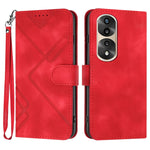 Custodia per cellulare in pelle con motivo a linea, For Honor X50 / X9b, For Honor 70 Lite, For Honor Magic5 Lite 5G, For Honor 70 Pro / 70 Pro+