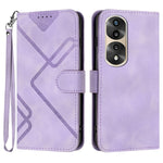 Custodia per cellulare in pelle con motivo a linea, For Honor X50 / X9b, For Honor 70 Lite, For Honor Magic5 Lite 5G, For Honor 70 Pro / 70 Pro+