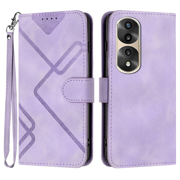 Custodia per cellulare in pelle con motivo a linea, For Honor X50 / X9b, For Honor 70 Lite, For Honor Magic5 Lite 5G, For Honor 70 Pro / 70 Pro+