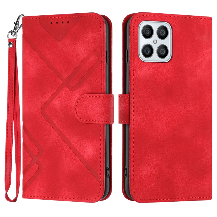 Custodia per cellulare in pelle con motivo a linea, For Honor 70, For Honor X8 4G/X30i/Play6T Pro, For Honor X7 4G/Play 30 Plus, For Honor 20S Russia /20 lite Russia