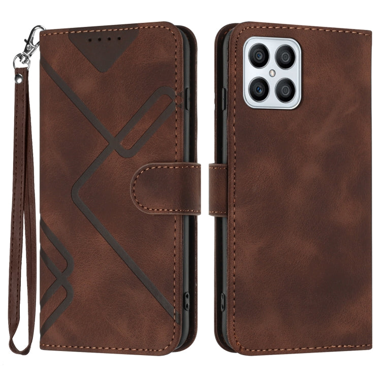Custodia per cellulare in pelle con motivo a linea, For Honor 70, For Honor X8 4G/X30i/Play6T Pro, For Honor X7 4G/Play 30 Plus, For Honor 20S Russia /20 lite Russia