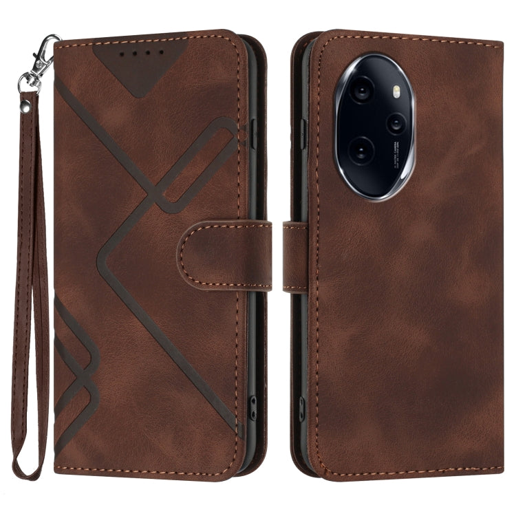 Custodia per cellulare in pelle con motivo a linea, For Honor 200 Lite Global, For Honor 100 Pro, For Honor 100, For Honor X50i+
