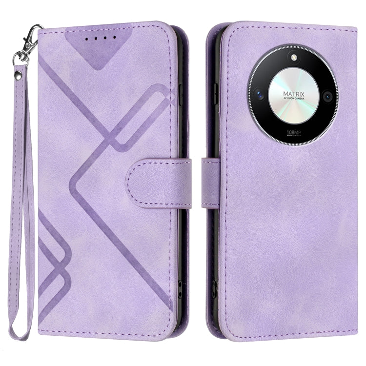 Custodia per cellulare in pelle con motivo a linea, For Honor X50 / X9b, For Honor 70 Lite, For Honor Magic5 Lite 5G, For Honor 70 Pro / 70 Pro+