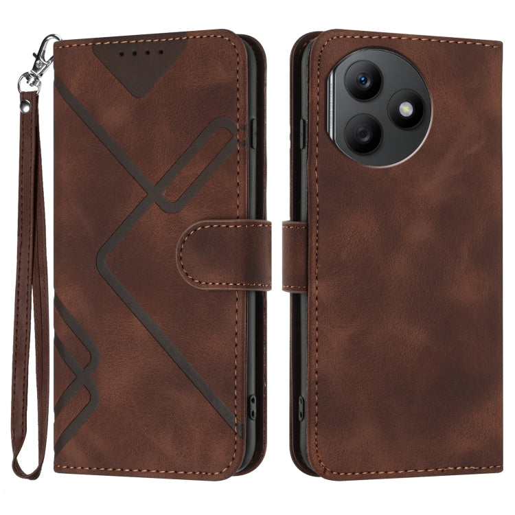 Custodia per cellulare in pelle con motivo a linea, For Honor 200 Lite Global, For Honor 100 Pro, For Honor 100, For Honor X50i+