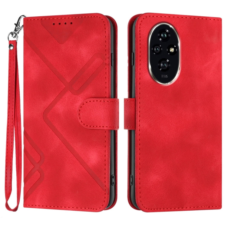 Custodia per cellulare in pelle con motivo a linea, For Honor Magic7 Pro, For Honor Magic7, For Honor 200, For Honor 200 Pro