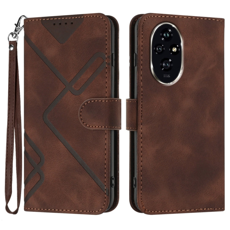 Custodia per cellulare in pelle con motivo a linea, For Honor Magic7 Pro, For Honor Magic7, For Honor 200, For Honor 200 Pro