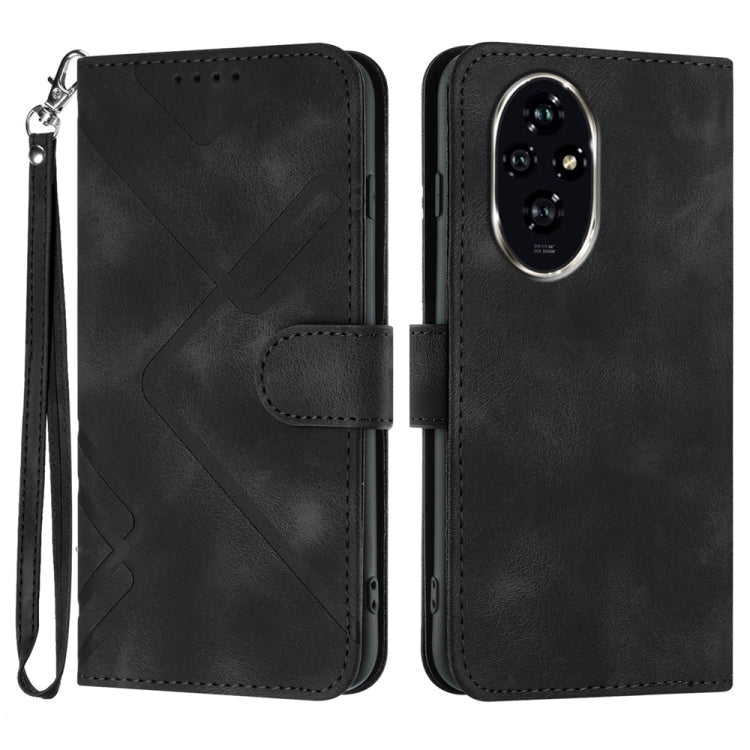 Custodia per cellulare in pelle con motivo a linea, For Honor Magic7 Pro, For Honor Magic7, For Honor 200, For Honor 200 Pro