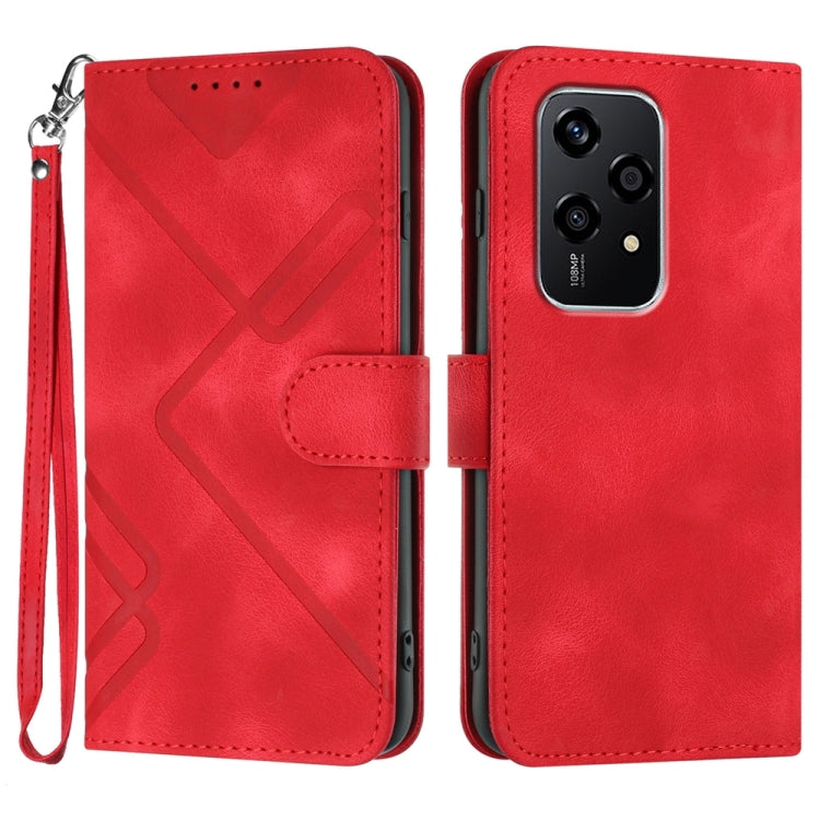 Custodia per cellulare in pelle con motivo a linea, For Honor 200 Lite Global, For Honor 100 Pro, For Honor 100, For Honor X50i+