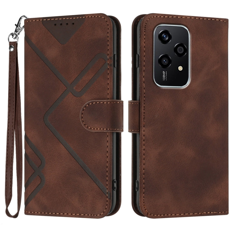 Custodia per cellulare in pelle con motivo a linea, For Honor 200 Lite Global, For Honor 100 Pro, For Honor 100, For Honor X50i+