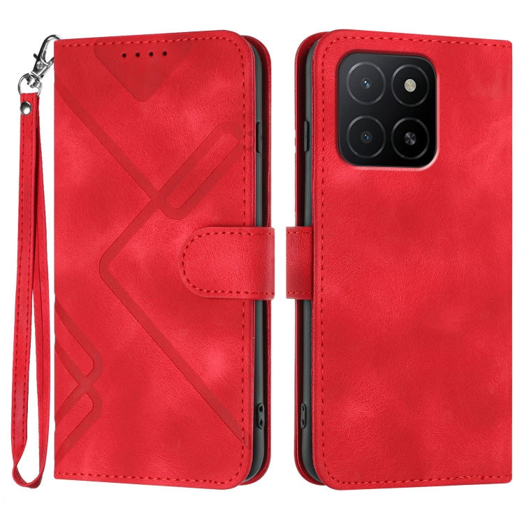Custodia per cellulare in pelle con motivo a linea, For Honor 400 Smart / X7d 4G / Play 10T 5G, For Honor Play10 4G, For Honor X6c 4G / X5b / X5b Plus Global, For Honor GT Pro