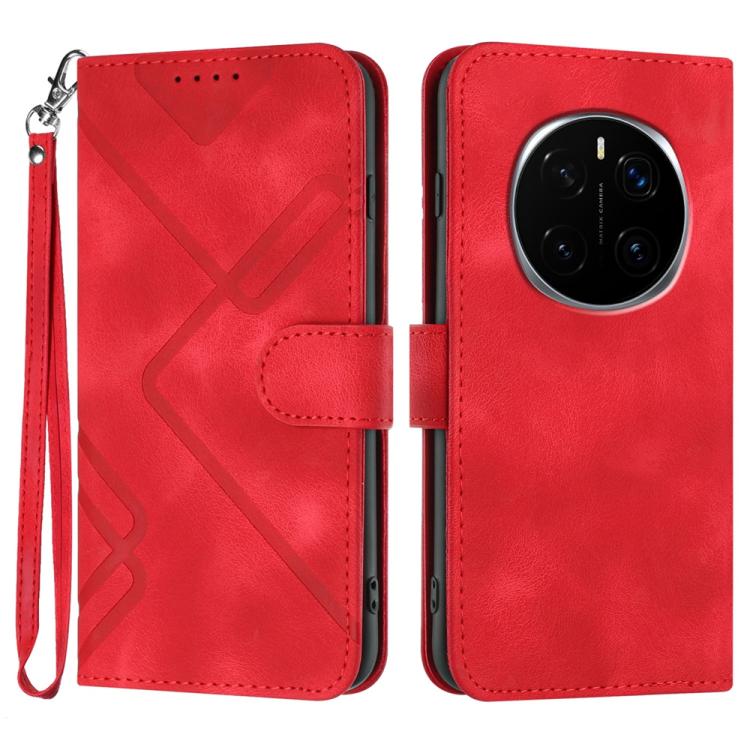Custodia per cellulare in pelle con motivo a linea, For Honor Magic7 Pro, For Honor Magic7, For Honor 200, For Honor 200 Pro