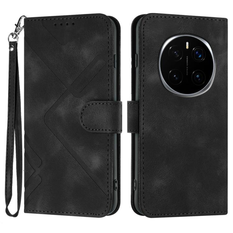 Custodia per cellulare in pelle con motivo a linea, For Honor Magic7 Pro, For Honor Magic7, For Honor 200, For Honor 200 Pro