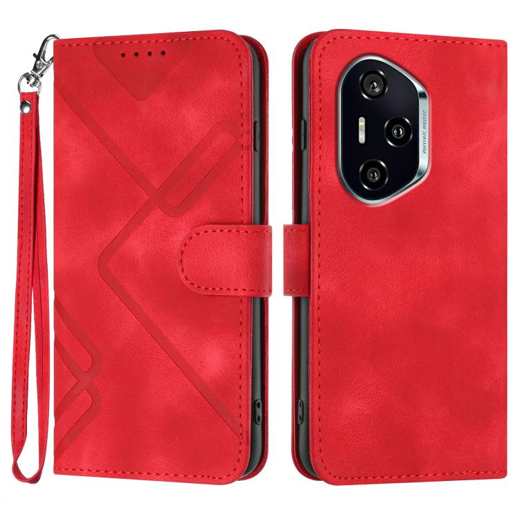 Custodia per cellulare in pelle con motivo a linea, For Honor X60 GT, For Honor 400 Lite Global, For Honor 400 Global 156.5mm, For Honor X8c 4G