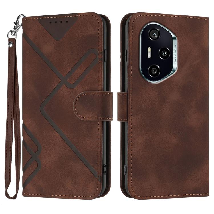 Custodia per cellulare in pelle con motivo a linea, For Honor X60 GT, For Honor 400 Lite Global, For Honor 400 Global 156.5mm, For Honor X8c 4G