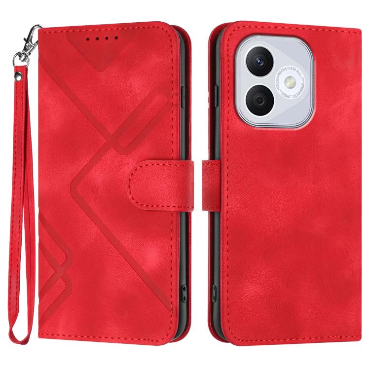 Custodia per cellulare in pelle con motivo a linea, For Honor X60 GT, For Honor 400 Lite Global, For Honor 400 Global 156.5mm, For Honor X8c 4G