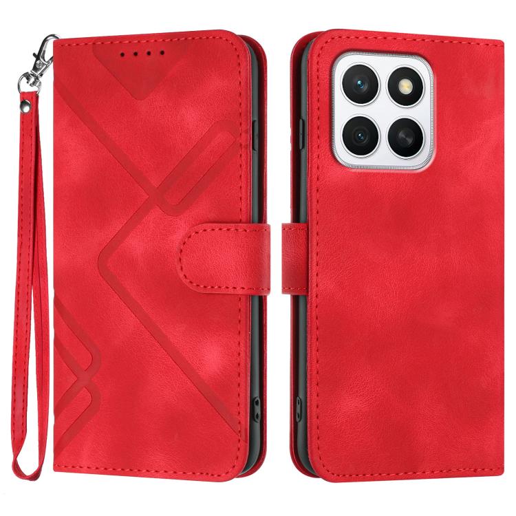 Custodia per cellulare in pelle con motivo a linea, For Honor X60 GT, For Honor 400 Lite Global, For Honor 400 Global 156.5mm, For Honor X8c 4G