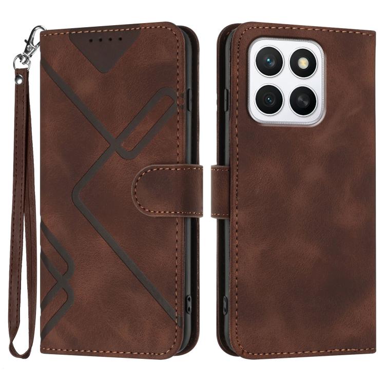 Custodia per cellulare in pelle con motivo a linea, For Honor X60 GT, For Honor 400 Lite Global, For Honor 400 Global 156.5mm, For Honor X8c 4G