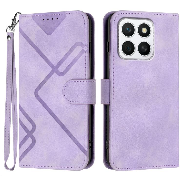 Custodia per cellulare in pelle con motivo a linea, For Honor X60 GT, For Honor 400 Lite Global, For Honor 400 Global 156.5mm, For Honor X8c 4G