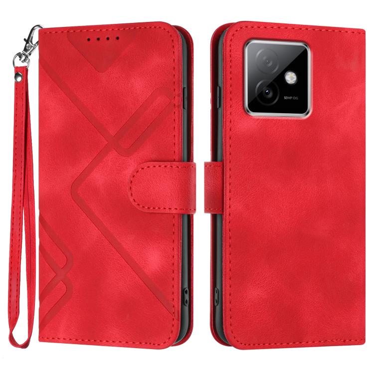 Custodia per cellulare in pelle con motivo a linea, For Honor X60 GT, For Honor 400 Lite Global, For Honor 400 Global 156.5mm, For Honor X8c 4G