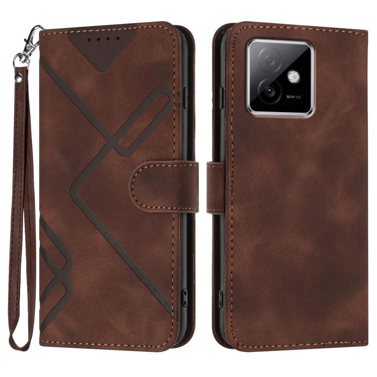 Custodia per cellulare in pelle con motivo a linea, For Honor X60 GT, For Honor 400 Lite Global, For Honor 400 Global 156.5mm, For Honor X8c 4G
