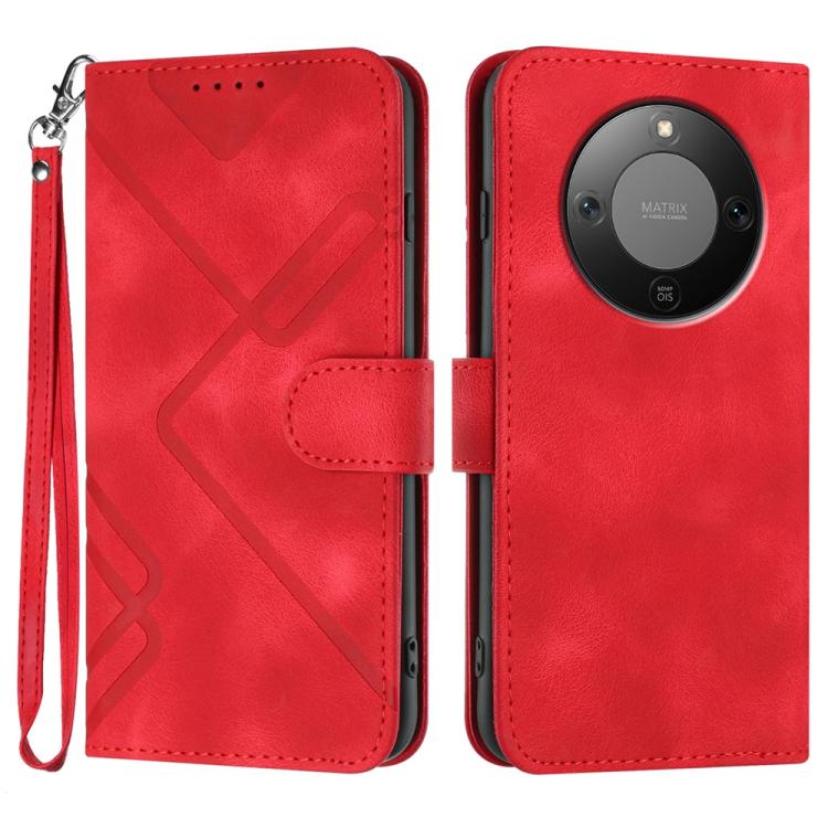 Custodia per cellulare in pelle con motivo a linea, For Honor X5c 4G / X5c Plus, For Honor Magic8 Pro, For Honor Magic8, For Honor X70 5G / X9d 5G