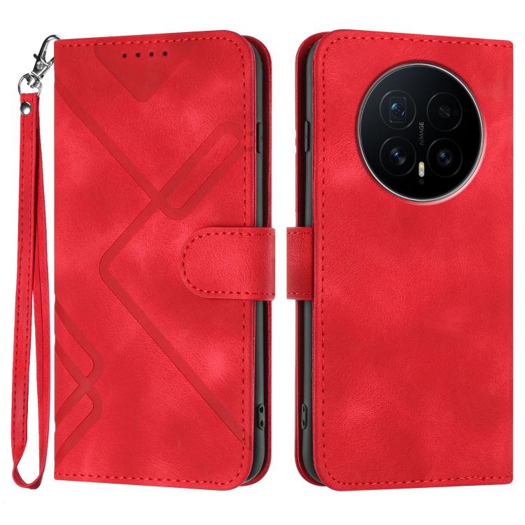 Custodia per cellulare in pelle con motivo a linea, For Honor X5c 4G / X5c Plus, For Honor Magic8 Pro, For Honor Magic8, For Honor X70 5G / X9d 5G
