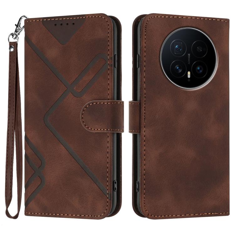 Custodia per cellulare in pelle con motivo a linea, For Honor X5c 4G / X5c Plus, For Honor Magic8 Pro, For Honor Magic8, For Honor X70 5G / X9d 5G