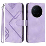 Custodia per cellulare in pelle con motivo a linea, For Honor X5c 4G / X5c Plus, For Honor Magic8 Pro, For Honor Magic8, For Honor X70 5G / X9d 5G