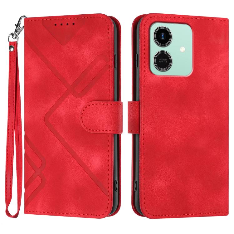 Custodia per cellulare in pelle con motivo a linea, For Honor 400 Smart / X7d 4G / Play 10T 5G, For Honor Play10 4G, For Honor X6c 4G / X5b / X5b Plus Global, For Honor GT Pro