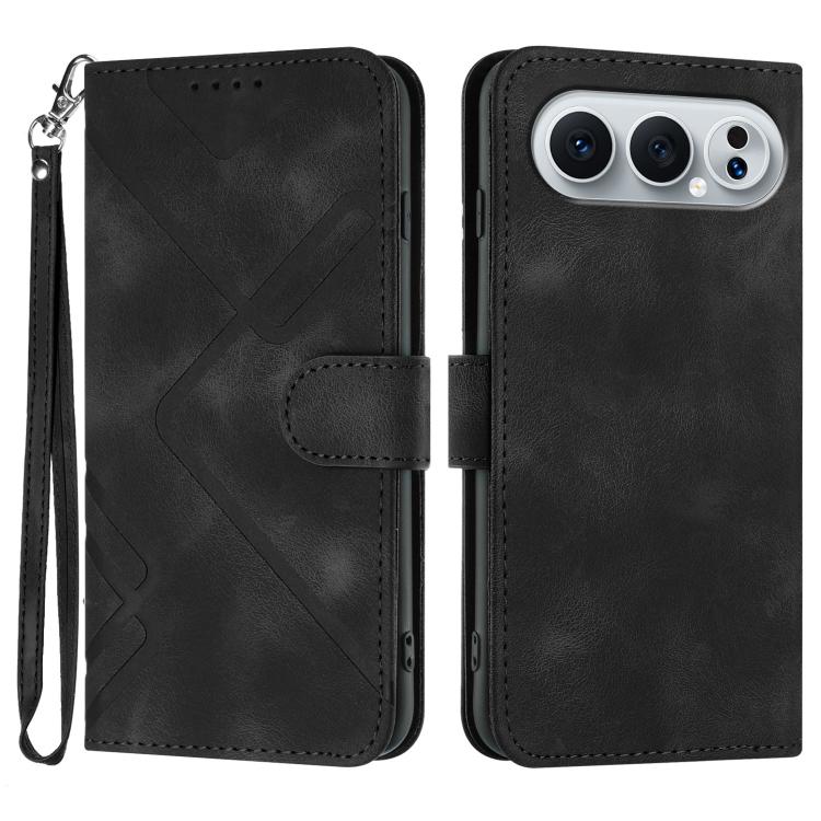Custodia per cellulare in pelle con motivo a linea, For Honor 600 Lite Global, For Honor X8d 4G, For Honor Play 60A 5G, For Honor 500 / 500 Pro Global 155.8mm