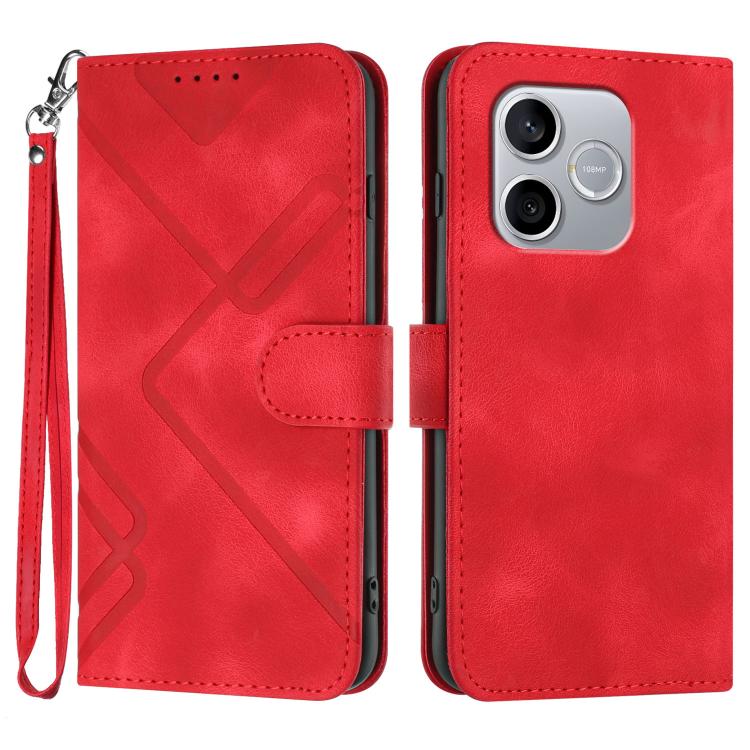 Custodia per cellulare in pelle con motivo a linea, For Honor 600 Lite Global, For Honor X8d 4G, For Honor Play 60A 5G, For Honor 500 / 500 Pro Global 155.8mm