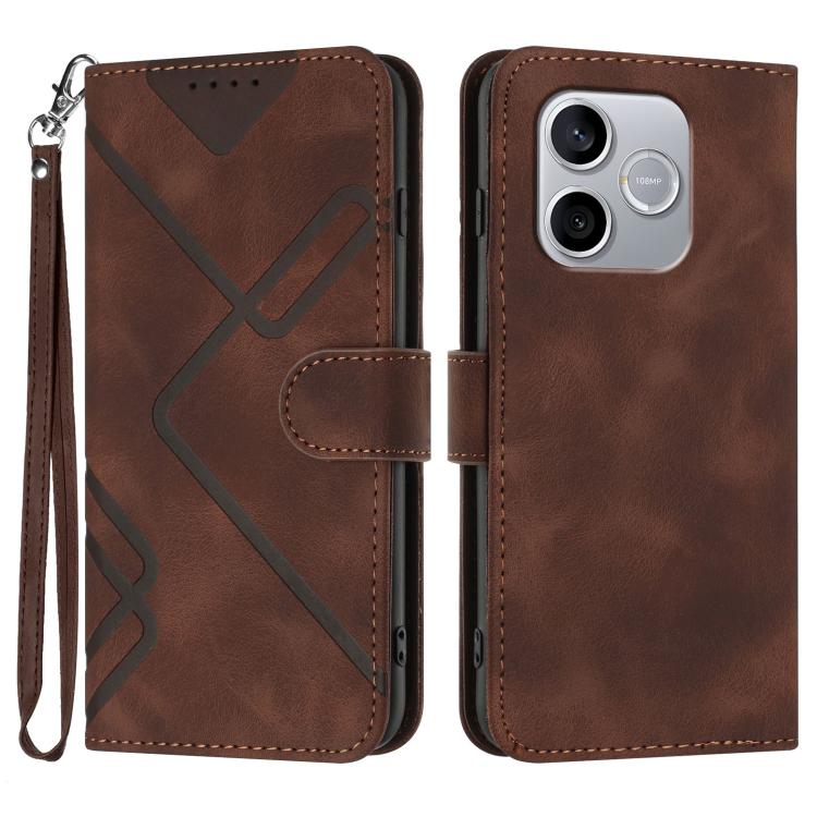 Custodia per cellulare in pelle con motivo a linea, For Honor 600 Lite Global, For Honor X8d 4G, For Honor Play 60A 5G, For Honor 500 / 500 Pro Global 155.8mm