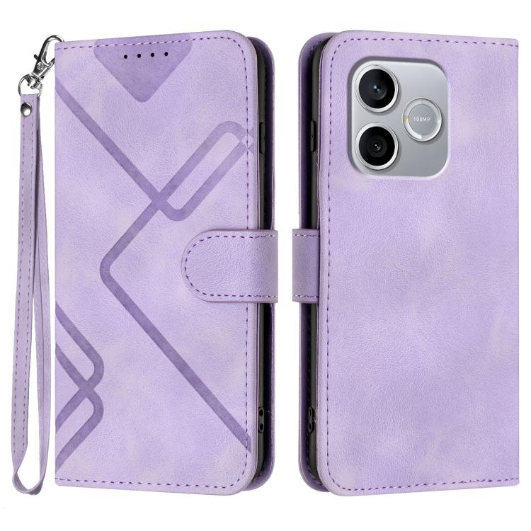 Custodia per cellulare in pelle con motivo a linea, For Honor 600 Lite Global, For Honor X8d 4G, For Honor Play 60A 5G, For Honor 500 / 500 Pro Global 155.8mm