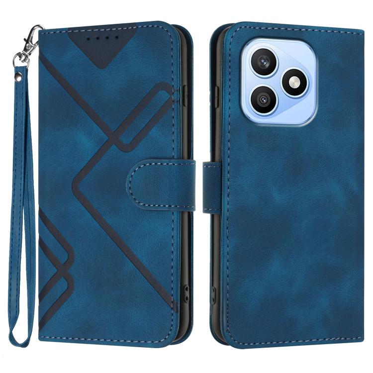 Custodia per cellulare in pelle con motivo a linea, For Honor 600 Lite Global, For Honor X8d 4G, For Honor Play 60A 5G, For Honor 500 / 500 Pro Global 155.8mm