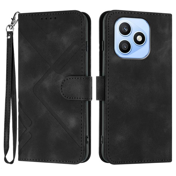Custodia per cellulare in pelle con motivo a linea, For Honor 600 Lite Global, For Honor X8d 4G, For Honor Play 60A 5G, For Honor 500 / 500 Pro Global 155.8mm
