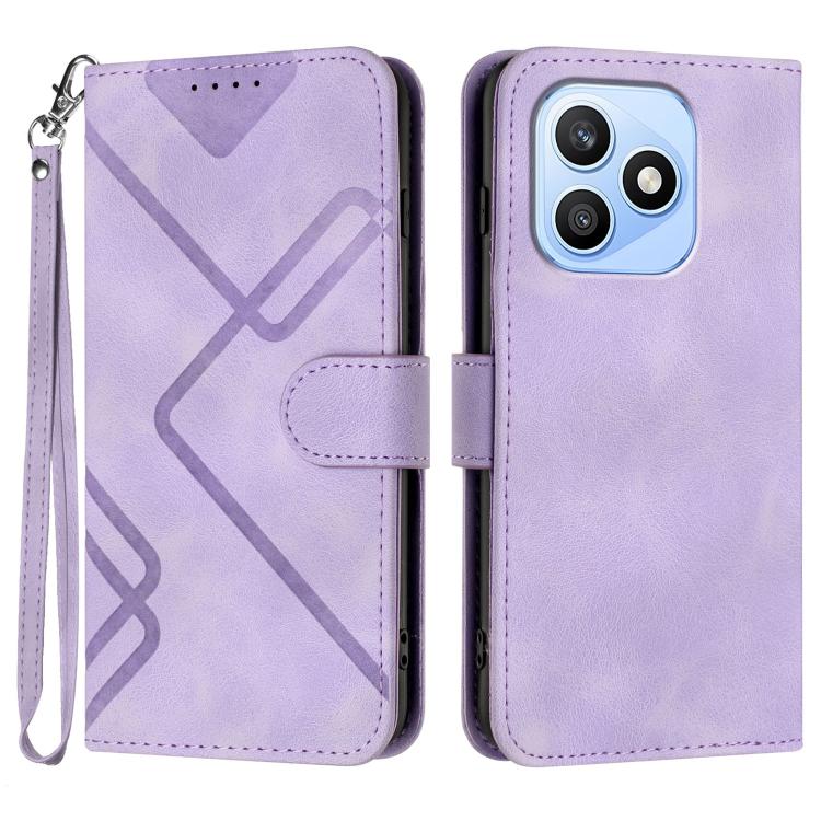 Custodia per cellulare in pelle con motivo a linea, For Honor 600 Lite Global, For Honor X8d 4G, For Honor Play 60A 5G, For Honor 500 / 500 Pro Global 155.8mm