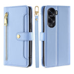 Custodia per telefono in pelle con portafoglio con cerniera a tracolla Lite Sheep Texture, For Honor Magic6 Pro 5G, For Honor Magic6 5G, For Honor X50i 5G / 9 Lite