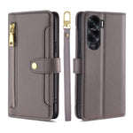 Custodia per telefono in pelle con portafoglio con cerniera a tracolla Lite Sheep Texture, For Honor Magic6 Pro 5G, For Honor Magic6 5G, For Honor X50i 5G / 9 Lite