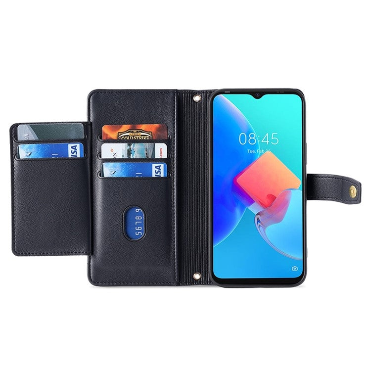 Custodia per telefono in pelle con portafoglio con cerniera a tracolla Lite Sheep Texture, For Honor Magic6 Pro 5G, For Honor Magic6 5G, For Honor X50i 5G / 9 Lite