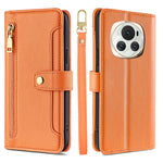 Custodia per telefono in pelle con portafoglio con cerniera a tracolla Lite Sheep Texture, For Honor Magic6 Pro 5G, For Honor Magic6 5G, For Honor X50i 5G / 9 Lite