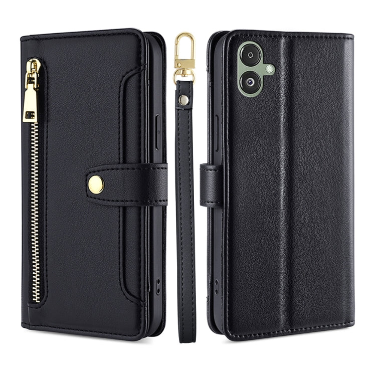 Custodia portafoglio in pelle con cerniera per Samsung Galaxy
