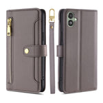 Custodia portafoglio in pelle con cerniera per Samsung Galaxy