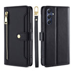 Custodia portafoglio in pelle con cerniera per Samsung Galaxy