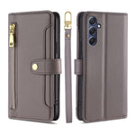 Custodia portafoglio in pelle con cerniera per Samsung Galaxy