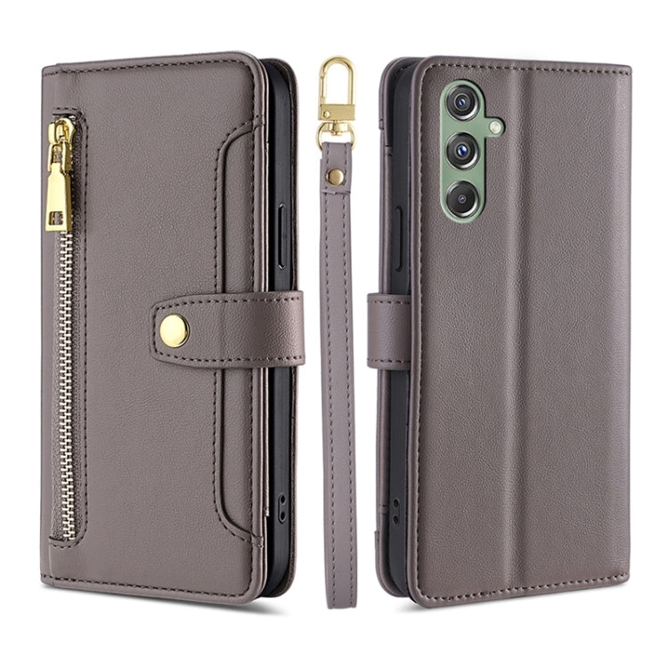 Custodia portafoglio in pelle con cerniera per Samsung Galaxy